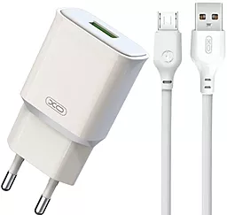 Сетевое зарядное устройство XO L92D 18w QC3.0 home charger + micro USB cable white