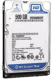 Жесткий диск для ноутбука Western Digital Scorpio Blue 500 GB 2.5 (WD5000BEVT_)