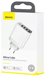 Сетевое зарядное устройство Baseus Mirror Lake Digital Display 4USB 30W (EU) White (CCJMHB-B02) - миниатюра 2
