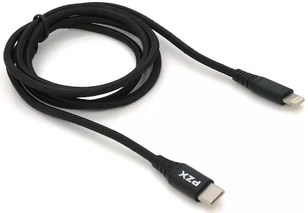 Кабель PZX V-109 USB Type-C - Lightning 10.5w 1.2м сable Black - фото 1
