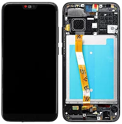 Дисплей Huawei Honor 10 (со шлейфом сканера отпечатка) (COL-AL10, COL-L29, COL-L19, COL-TL10) с тачскрином и рамкой, оригинал, Black