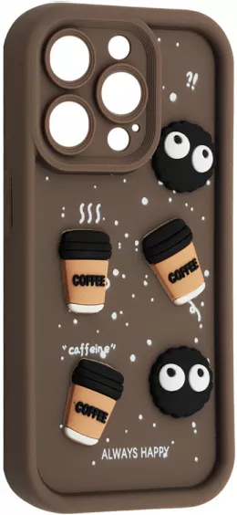 Чехол Pretty Things Case для Apple iPhone 13 Pro Max Brown / Always Happy - фото 1