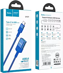 OTG-перехідник Hoco U107 USB 3.0 Type-C USB 1.2м Blue - мініатюра 5