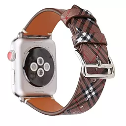 Сменный ремешок для умных часов Leather Skew Lattice Series — Apple Watch 38 mm | 40 mm | 41 mm Dark Brown