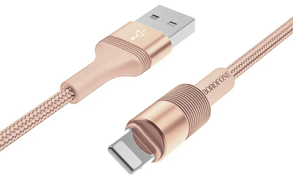 Кабель Borofone BX21 USB-A - Lightning 12w 2.4a 1м cable Rose/Gold - фото 2