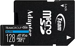 Карта памяти Team Elite 128 GB microSDXC UHS-I (U3) V30 A1 + SD-адаптер (TEAUSDX128GIV30A103)
