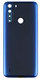 Задняя крышка корпуса Motorola One Fusion XT2073 со стеклом камеры  Deep Sapphire Blue