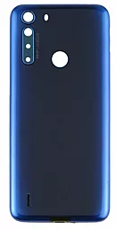 Задняя крышка корпуса Motorola One Fusion XT2073 со стеклом камеры Deep Sapphire Blue - фото Задняя крышка корпуса Motorola One Fusion XT2073 со стеклом камеры Deep Sapphire Blue