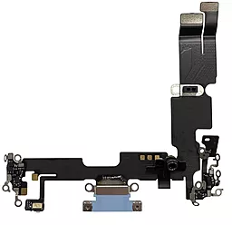 Нижний шлейф Apple iPhone 14 c разъемом зарядки, гарнитуры, синхронизации и микрофоном Blue