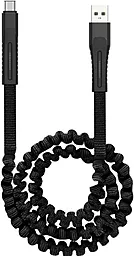 Кабель Gelius Pro Spring GP-UC101 USB-A - Type-C 12w 2.4a 1.2м cable Black - фото Кабель Gelius Pro Spring GP-UC101 USB-A - Type-C 12w 2.4a 1.2м cable Black
