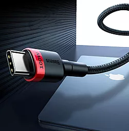 USB PD Кабель Baseus Cafule 20V 5A 2M USB Type-C - Type-C Cable Red/Black (CATKLF-AL91) - мініатюра 6