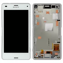 Дисплей Sony Xperia Z3 Compact (D5803, D5833, SO-02G) з тачскріном і рамкою, оригінал, White