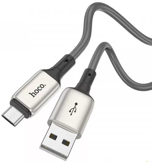 Кабель Hoco X66 Howdy USB-A - micro USB 12w 2.4a 1м cable Grey - фото 2
