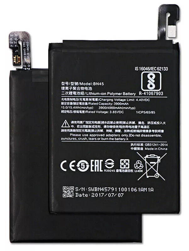 Аккумулятор Xiaomi Redmi Note 5 / BN45 (M1803E7SG, M1803E7SH, MEE7S, MEC7S, MET7S) (4000 mAh) - фото 1