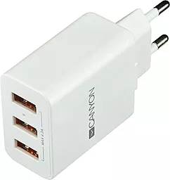 Мережевий зарядний пристрій Canyon 21w 3xUSB-A ports home charger white (CNE-CHA05W)