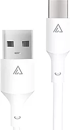 Кабель USB PD ACCLAB PwrX 30W 3A 1.2M USB Type-C Cable White (1283126559532)