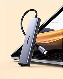 Мультипортовый USB Type-C хаб Ugreen CM475 5-in-1 gray (20932) - миниатюра 9