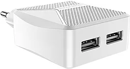 Мережевий зарядний пристрій Borofone BA45A Max Power 2.4a 2xUSB-A ports charger + micro USB cable white - мініатюра 7 Мережевий зарядний пристрій Borofone BA45A Max Power 2.4a 2xUSB-A ports charger + micro USB cable white - мініатюра 7