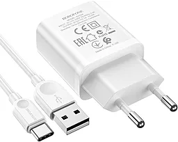 Сетевое зарядное устройство Borofone BA52A Gamble 2.1a home charger + USB-C cable white - миниатюра 2 Сетевое зарядное устройство Borofone BA52A Gamble 2.1a home charger + USB-C cable white - миниатюра 2