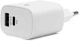 Сетевое зарядное устройство с быстрой зарядкой Piko TC-PD182 20w PD USB-C/USB-A ports fast charger White - фото Сетевое зарядное устройство с быстрой зарядкой Piko TC-PD182 20w PD USB-C/USB-A ports fast charger White