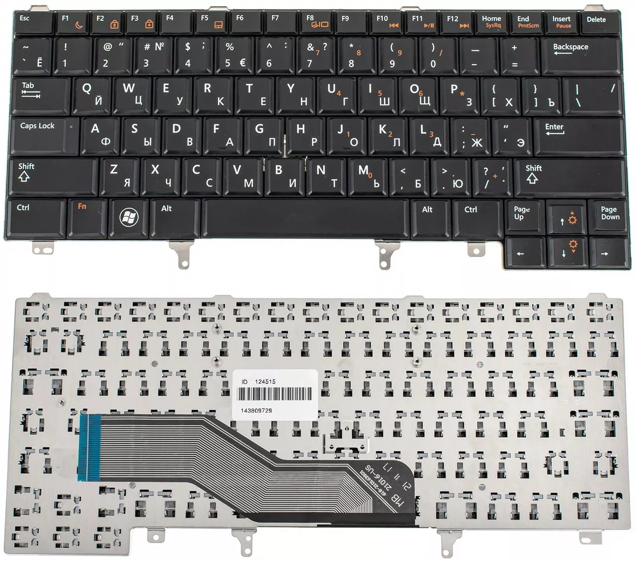 Клавіатура для ноутбуку Dell Latitude E5420, E6320, E6330, E6430 RU/ENG, без джойстика Black - фото 1