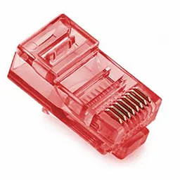 Конектор RJ-45 Merlion Cat. 5e UTP 100шт. червоний (RJ45ML-RD)