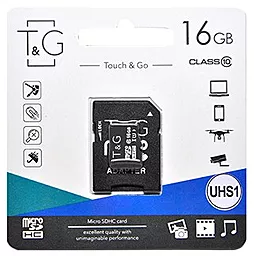 Карта памяти T&G microSDHC 16GB Class 10 UHS-I U1 + SD-адаптер (TG-16GBSD10U1-01)
