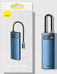 USB Type-C хаб Baseus Metal Gleam Multifunctional 6in1 Blue (WKWG000003) - мініатюра 4