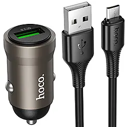 Автомобільний зарядний пристрій Hoco Z62 Energy 18w QC3.0 USB-A ports car charger + micro USB cable gold - фото Автомобільний зарядний пристрій Hoco Z62 Energy 18w QC3.0 USB-A ports car charger + micro USB cable gold