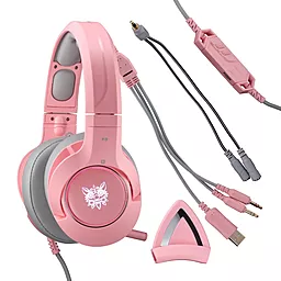 Навушники Onikuma K9 Cat Ear 3.5mm Pink - мініатюра 2
