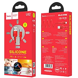 Кабель Hoco U82 Cool Grace Silicone USB-A - Type-C 15w 3a 1м cable Red - миниатюра 2 Кабель Hoco U82 Cool Grace Silicone USB-A - Type-C 15w 3a 1м cable Red - миниатюра 2