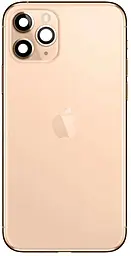 Задняя крышка корпуса Apple iPhone 11 Pro со стеклом камеры Matte Gold - фото Задняя крышка корпуса Apple iPhone 11 Pro со стеклом камеры Matte Gold