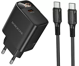 Сетевое зарядное устройство Borofone BA97A 30w PD USB-C fast charger + USB-C to USB-C cable black