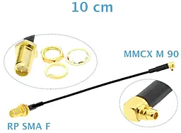 Пигтейл MMCX M 90 to RP SMA F 10 см