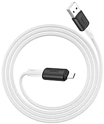 Кабель Hoco X48 Soft Silicone USB-A - micro USB 12w 2.4a 1м cable White - миниатюра 2