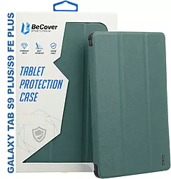 Чехол для планшета BeCover Smart Case для Samsung Galaxy Tab S9 Plus, S9 FE Plus 12.4" Dark Green (710323) - фото Чехол для планшета BeCover Smart Case для Samsung Galaxy Tab S9 Plus, S9 FE Plus 12.4" Dark Green (710323)