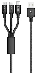 Кабель USB Hoco X14 Times Speed 3-in-1 USB Type-C/Lightning/micro USB Cable Black