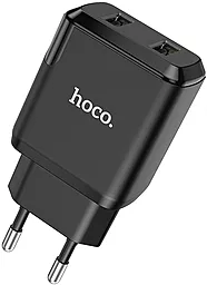 Сетевое зарядное устройство Hoco N7 Speedy 2USB + USB Type-C Cable Black - миниатюра 8