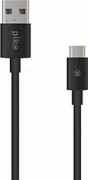 Кабель Piko CB-UT11 USB-A - Type-C 12w 2.4a 1.2м сable Black - фото Кабель Piko CB-UT11 USB-A - Type-C 12w 2.4a 1.2м сable Black