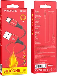 Кабель Borofone BX83 Famous USB-A - Type-C 15w 3a 1м cable Red - мініатюра 5