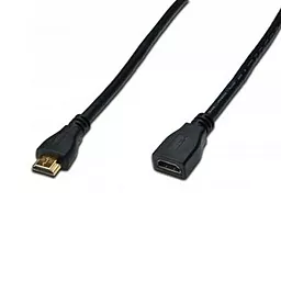 Видеокабель Digitus ASSMANN HDMI High speed + Ethernet (AM/AF) 5.0m, black (AK-330201-050-S)