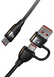 Універсальний кабель Usams U85 2-in-1 USB-A/Type-C to Type-C 100w 5a 1.2м PD cable Black (US-SJ654) - фото Універсальний кабель Usams U85 2-in-1 USB-A/Type-C to Type-C 100w 5a 1.2м PD cable Black (US-SJ654)