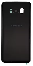 Задняя крышка корпуса Samsung Galaxy S8 Plus G955 со стеклом камеры Original Midnight Black - миниатюра 2