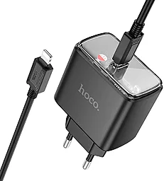 Мережевий зарядний пристрій Hoco CS41A 35w PD USB-C ports charger + USB-C to Lightning cable black - фото Мережевий зарядний пристрій Hoco CS41A 35w PD USB-C ports charger + USB-C to Lightning cable black