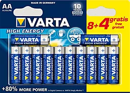Батарейки Varta AA / LR6 Longlife Power 12шт 1.5 V - фото Батарейки Varta AA / LR6 Longlife Power 12шт 1.5 V