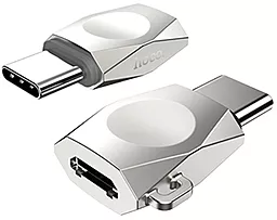 Адаптер-перехідник Hoco UA8 Micro USB to Type-C Pearl Nickel