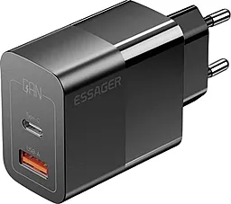 Сетевое зарядное устройство Essager Pinchen 33W 3A USB-C-A Black (ECTAC-PCB01-P) - миниатюра 2