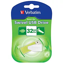 Флешка Verbatim 32GB STORE'N'GO SWIVEL GREEN USB 2.0 (49815) - миниатюра 6