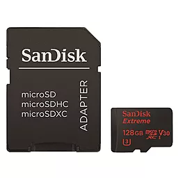 Карта памяти SanDisk microSDXC 128 GB Extreme UHS-I U3 V30 + SD-адаптер (SDSQXVF-128G-GN6AA)