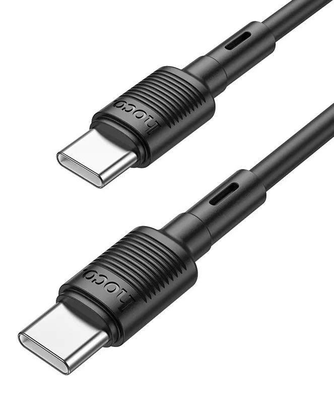 Кабель Hoco X83 Victory USB Type-C - Type-C 60w 3a 1м PD cable Black - фото 2